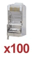 TC5S100 :: 100 Pack - Conector RJ45 LINKEDPRO Cat 5E Blindado para cable UTP STP/FTP